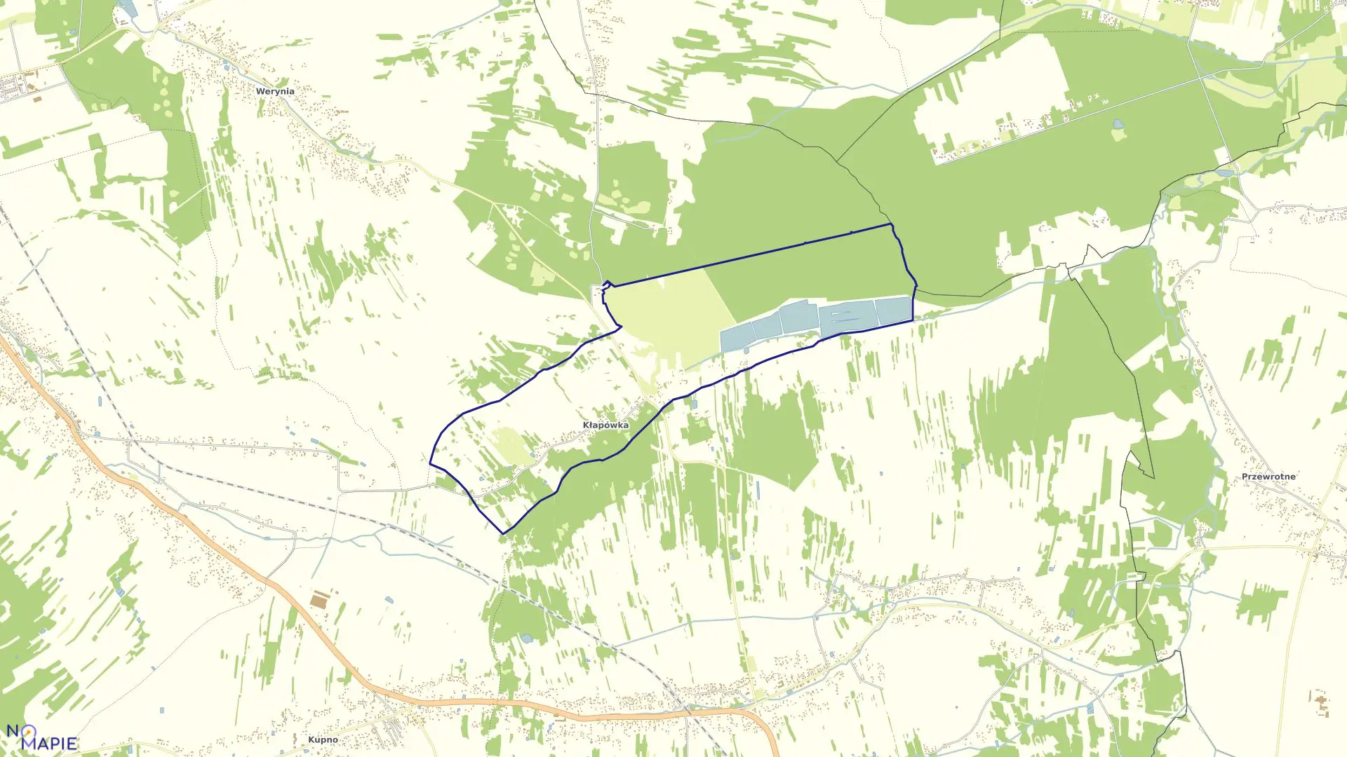 Mapa obrębu Kłapówka w gminie Kolbuszowa